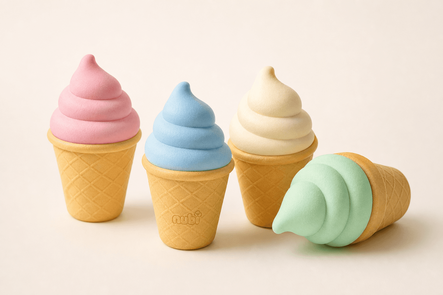 Nubi Nice Cream Cone — pastel ice cream squishy toy